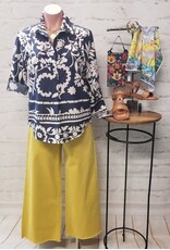 Lilah Printed Cotton Blouse Navy