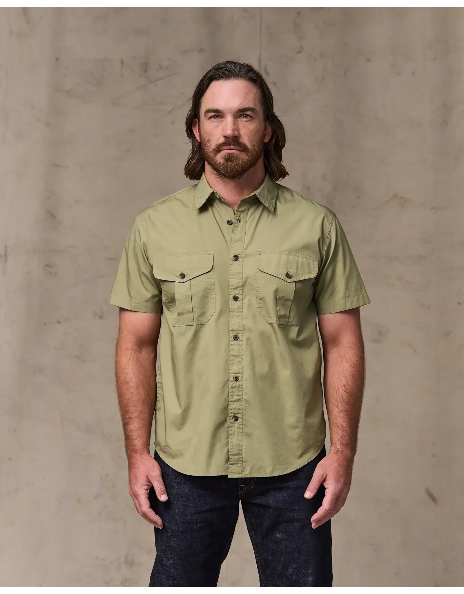 Filson Filson Washed Short Sleeve Feather Cloth Shirt Lakebed