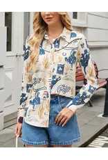 Razoo Western Cowboy Rodeo Street Blue Shirt