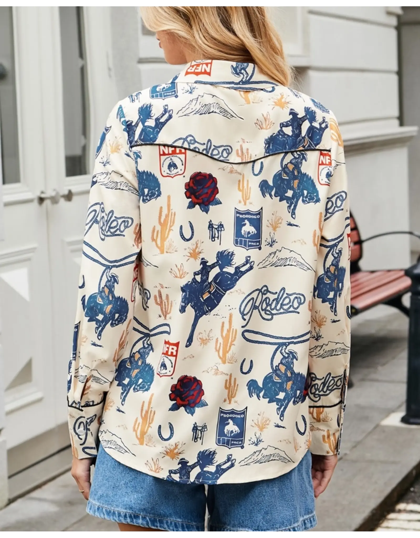 Razoo Western Cowboy Rodeo Street Blue Shirt