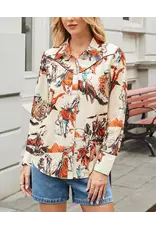 Retro Western Cowboy Print Shirt