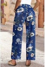 Francis Floral Print Staight Leg Blue Jeans
