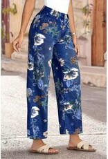 Francis Floral Print Staight Leg Blue Jeans