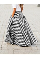 Bellah Black Gingham Maxi Skirt