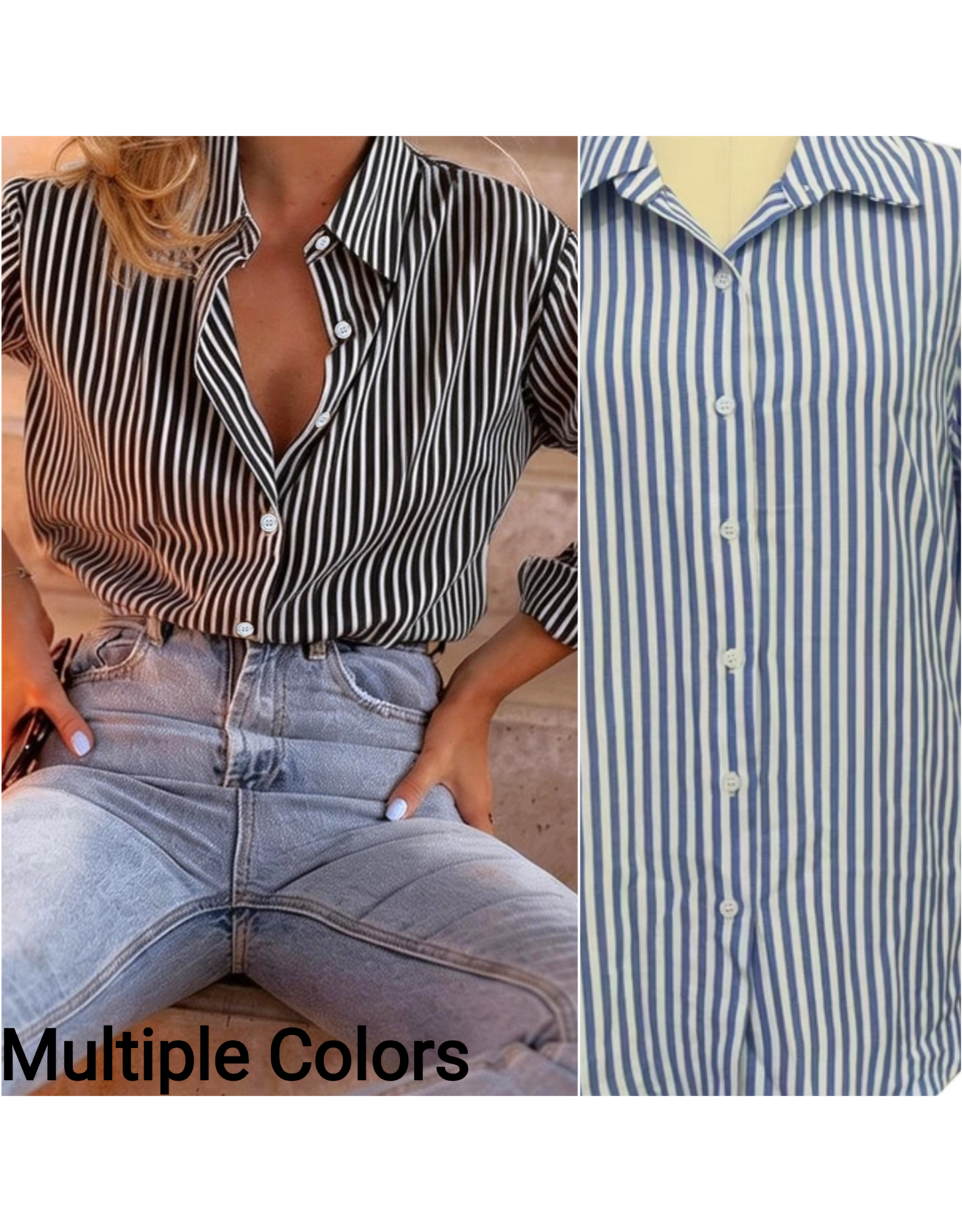Catherine Classic Stripe Button Up Shirt