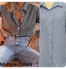 Catherine Classic Stripe Button Up Shirt