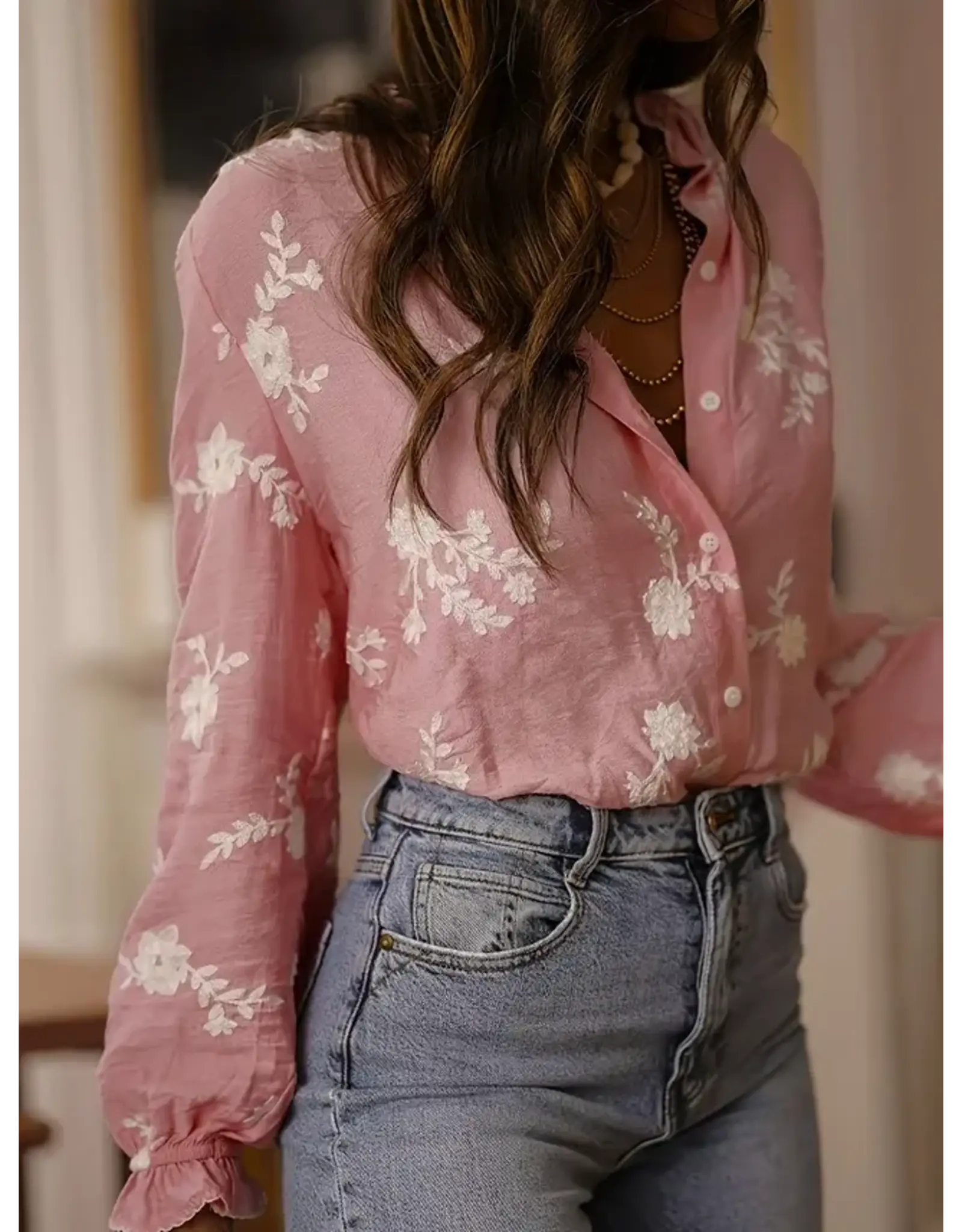 Priscilla Floral Embroidery Shirt