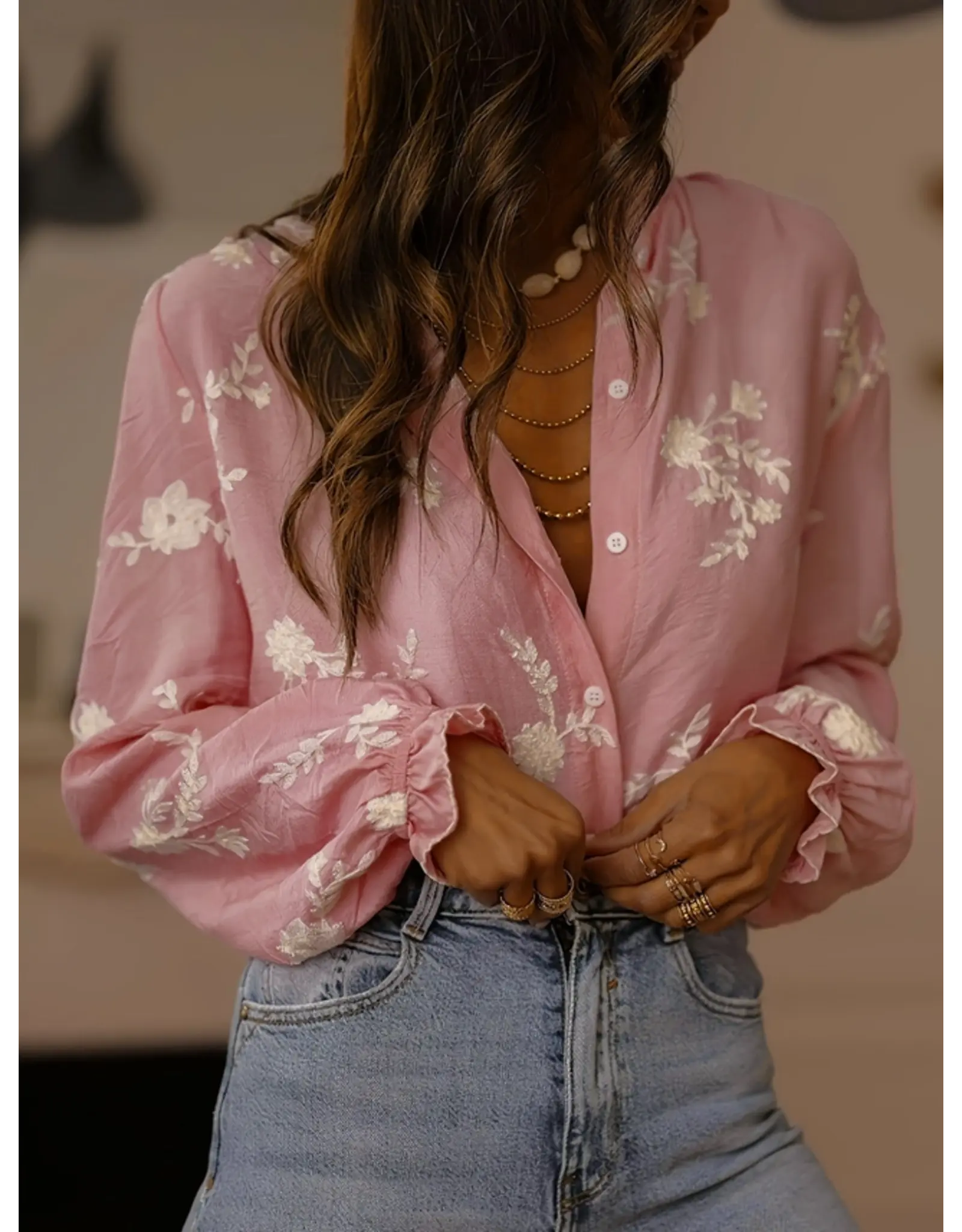 Priscilla Floral Embroidery Shirt