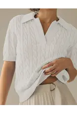 Caitlin Cable Knit Short Sleeve Sweater