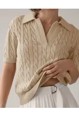 Caitlin Cable Knit Short Sleeve Sweater