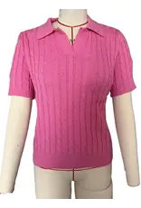 Caitlin Cable Knit Short Sleeve Sweater