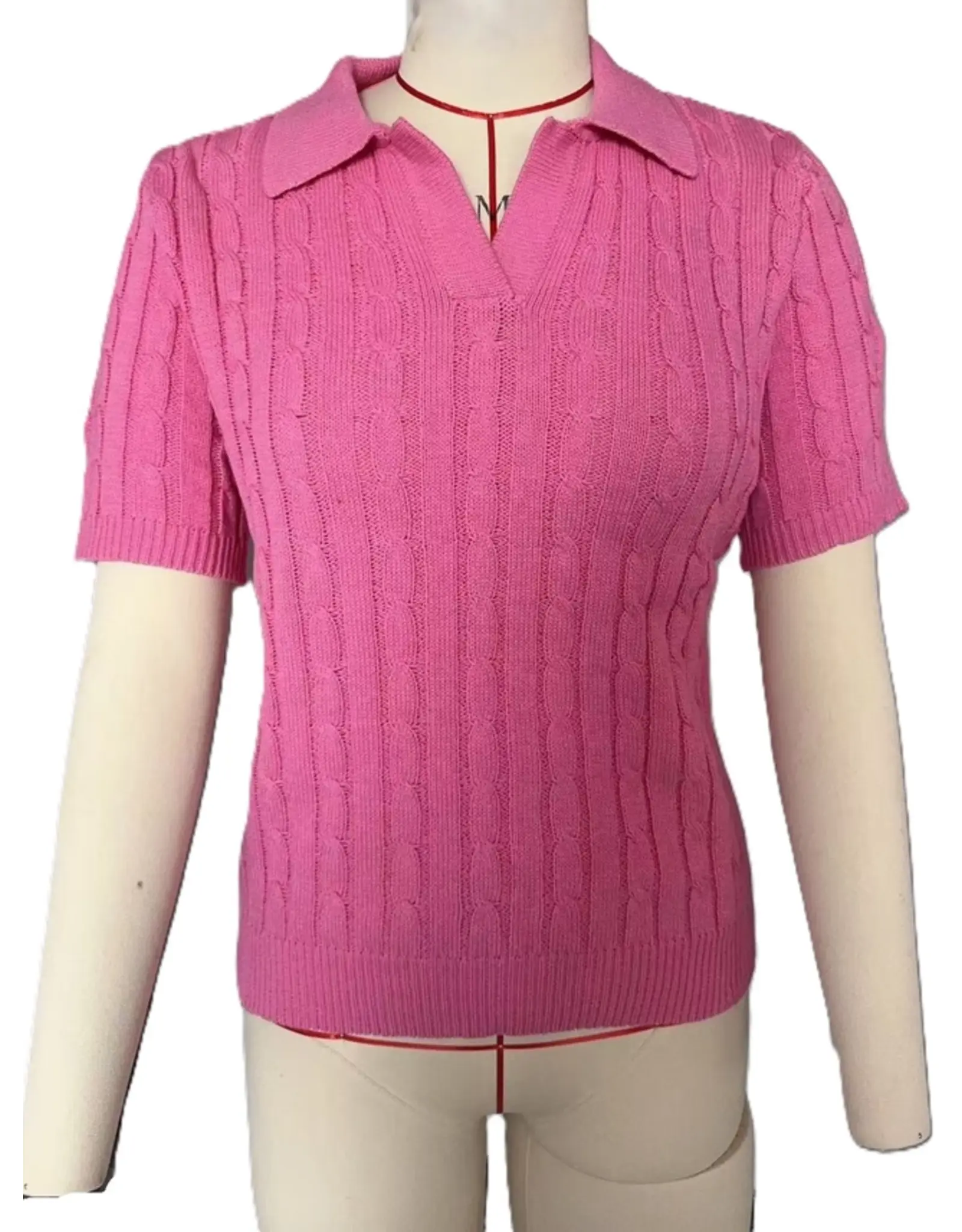 Caitlin Cable Knit Short Sleeve Sweater