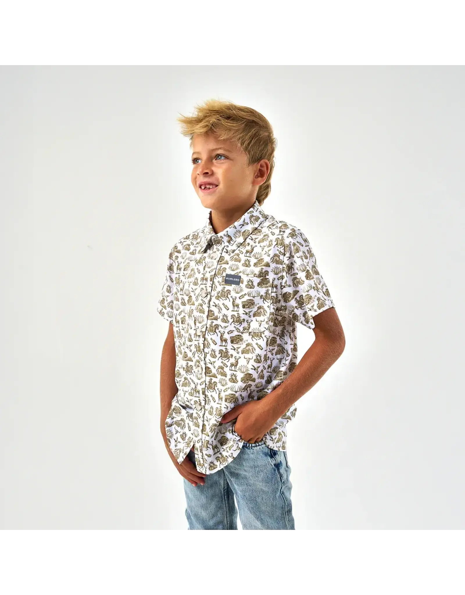 Burlebo Burlebo Youth Performance Button Up In To The Wild