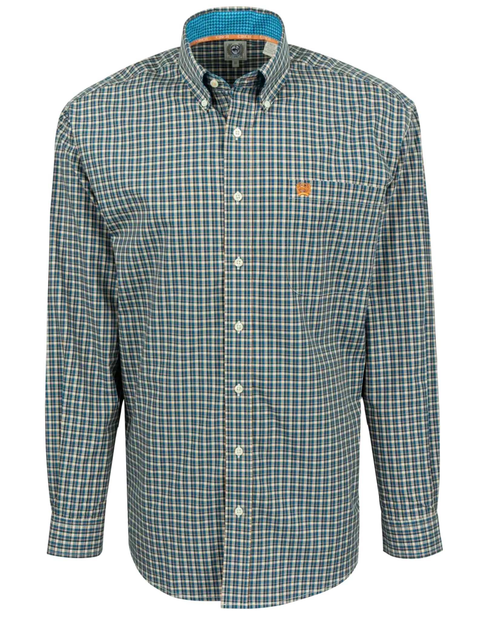 Cinch Cinch Men's Long Sleeve Blue Plaid Shirt