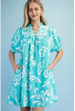 Allison Aqua Swing Dress