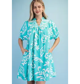 Allison Aqua Swing Dress