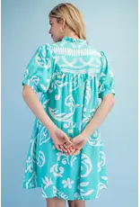 Allison Aqua Swing Dress