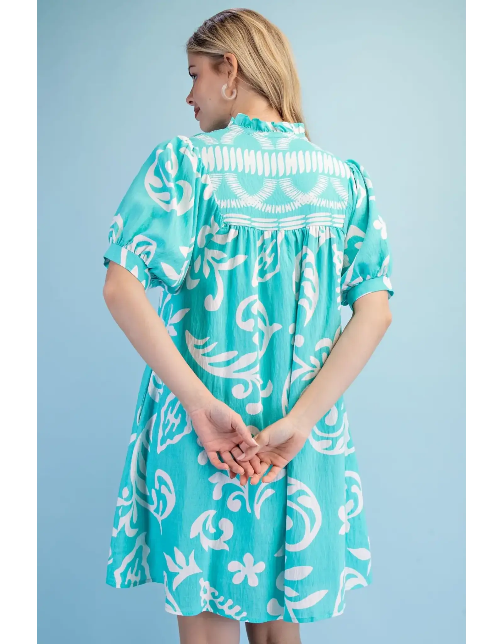 Allison Aqua Swing Dress