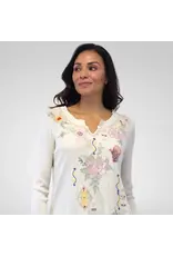 Caite Desiree Embroidered Top Ivory