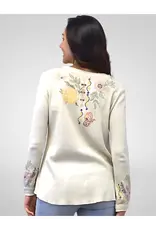 Caite Desiree Embroidered Top Ivory