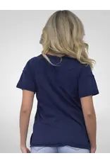 Caite Luca Embroidered Tee Deep Navy