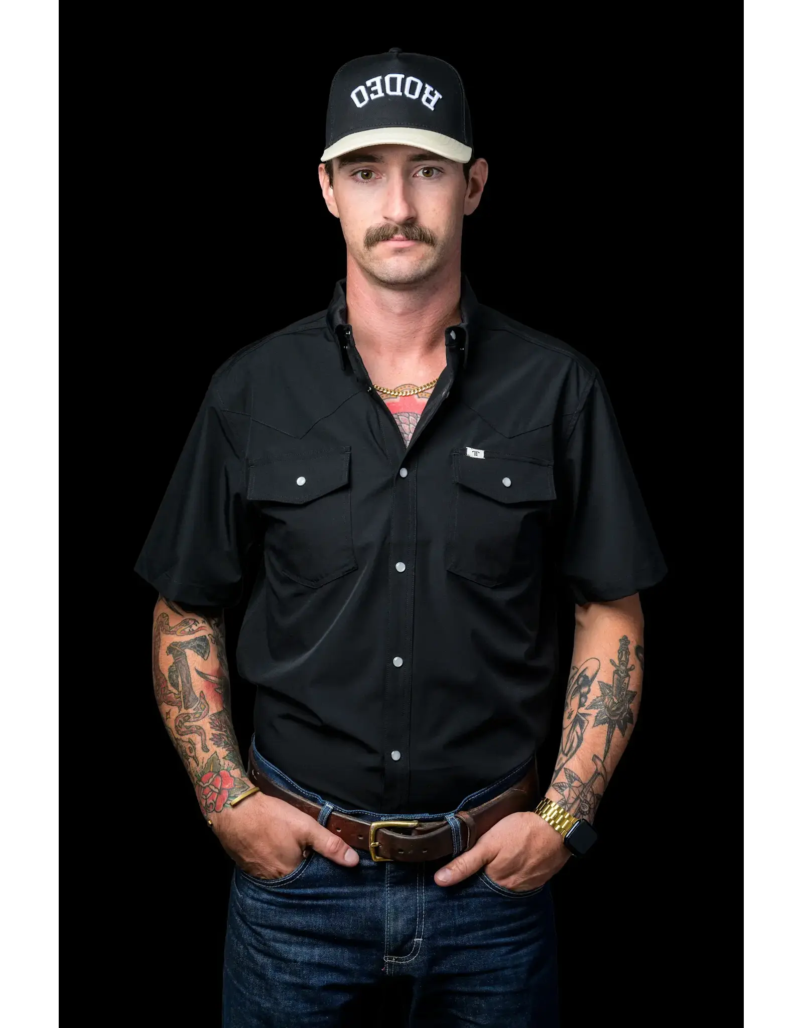 Ferrell CORE Black Short Sleeve Snap Shirt