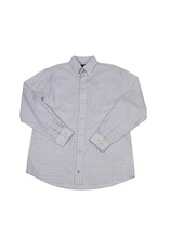 Mens Long Sleeve Mini Check White/Tan/Blue Shirt