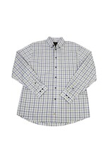 Mens Long Sleeve Grid Check Navy/Green Shirt