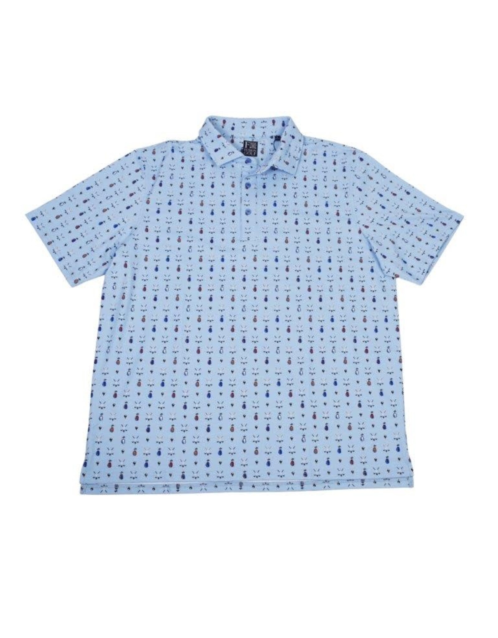 Mens Who's Bag Print Polo Blue