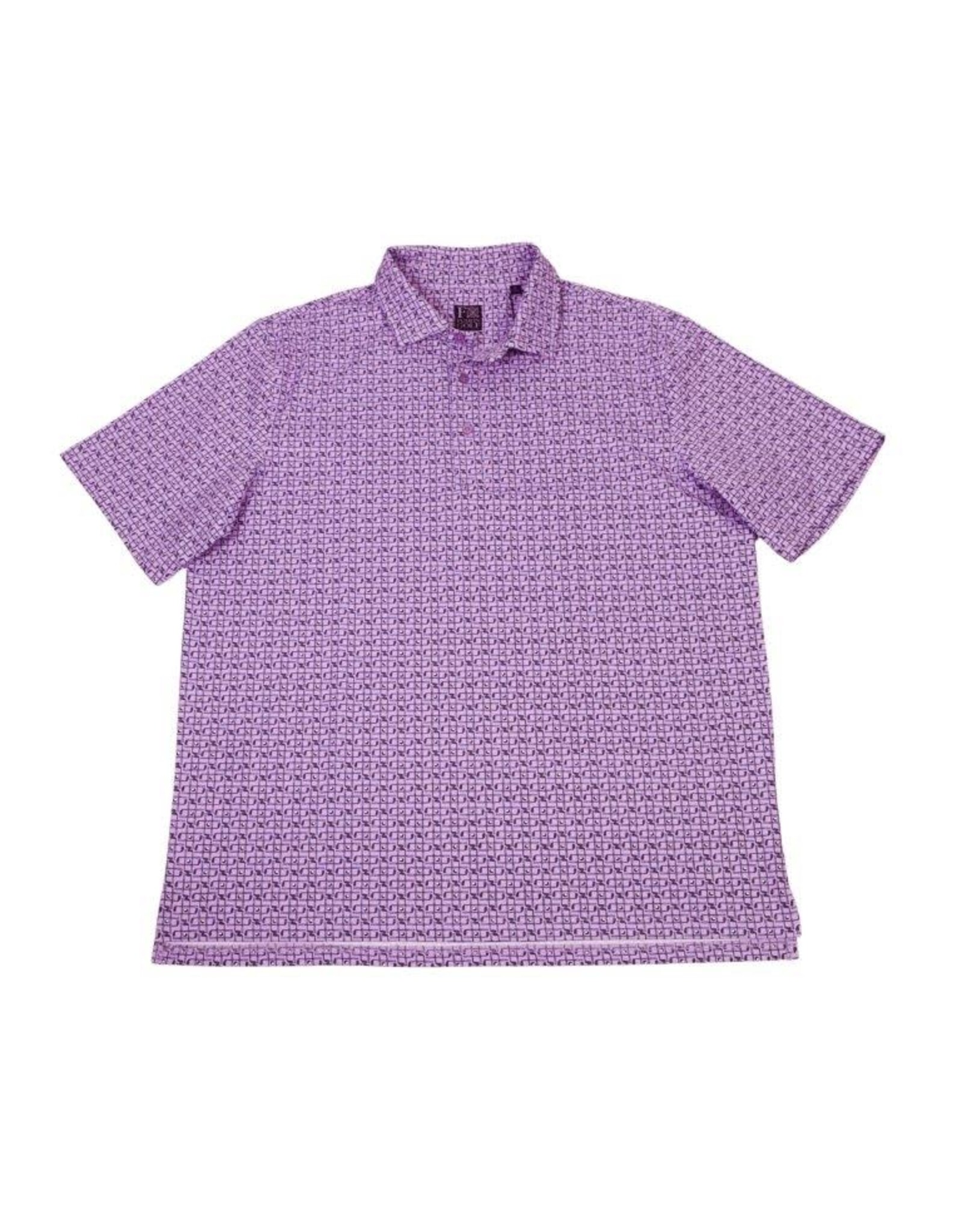 Mens Tic Tac Toe Print Polo Pink