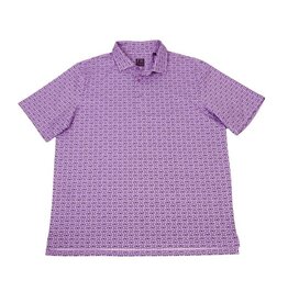 Mens Tic Tac Toe Print Polo Pink