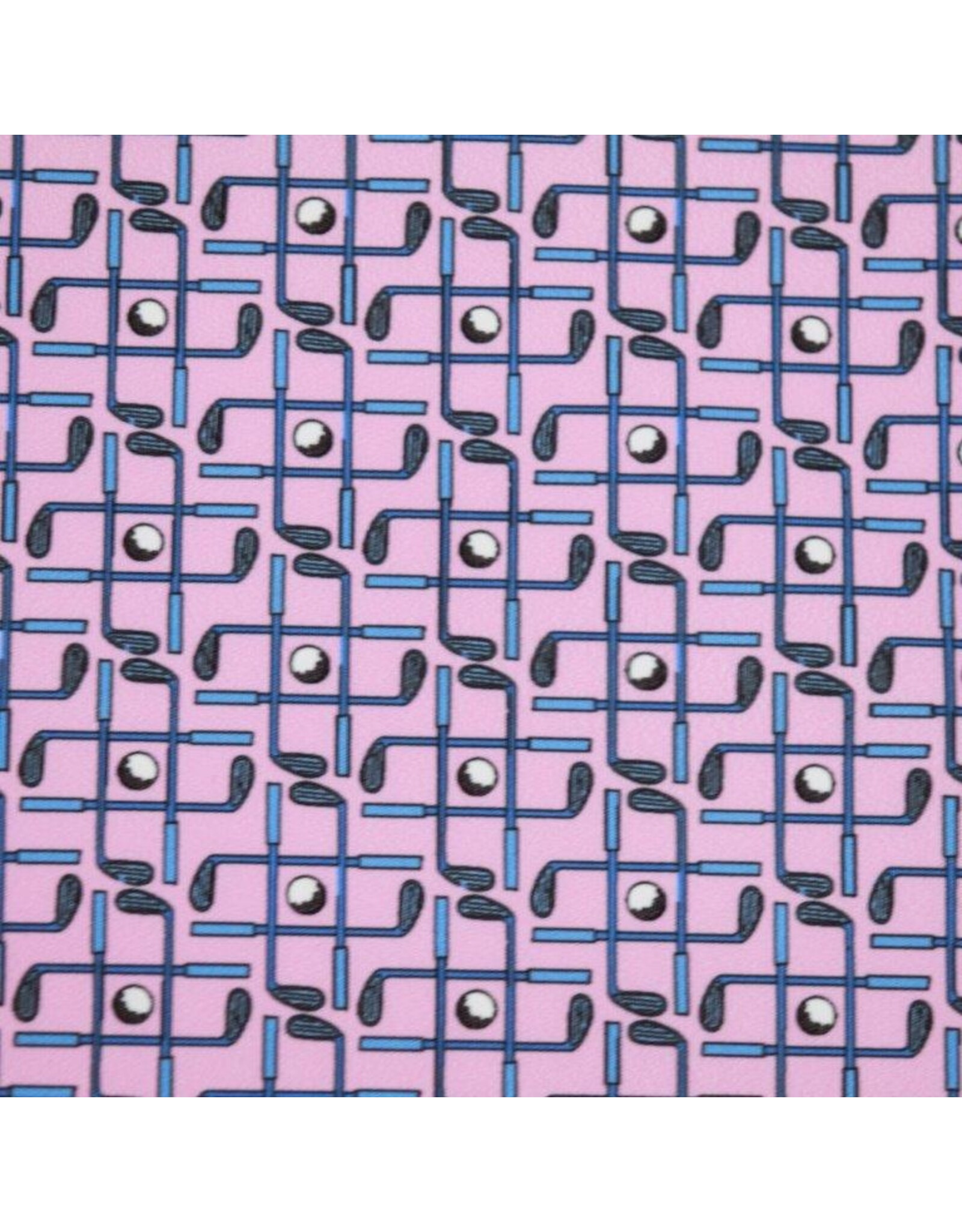 Mens Tic Tac Toe Print Polo Pink