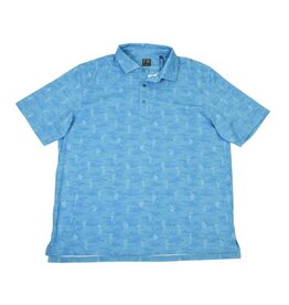 Golfing Men Camo Print Polo Aqua