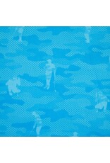 Golfing Men Camo Print Polo Aqua