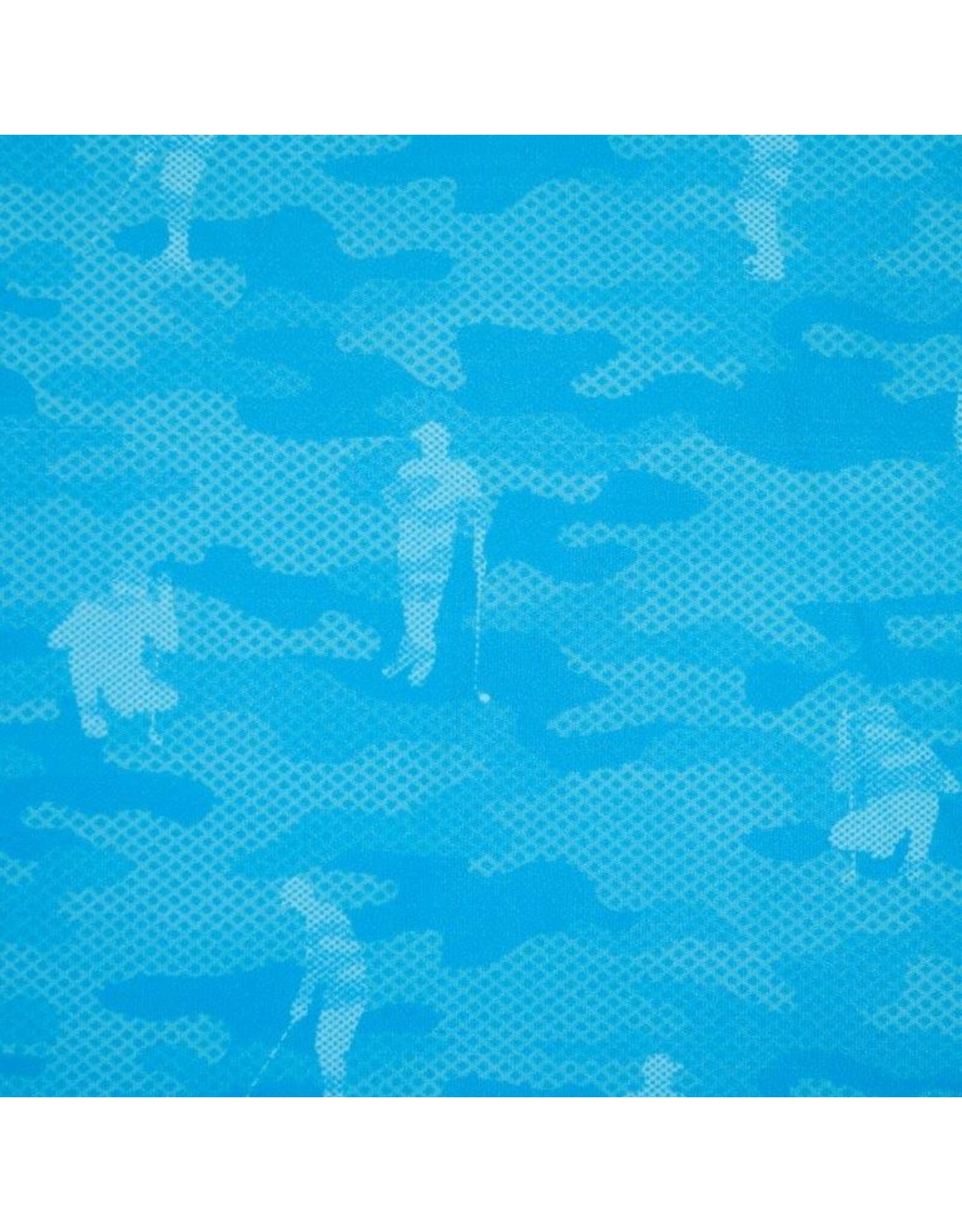 Golfing Men Camo Print Polo Aqua