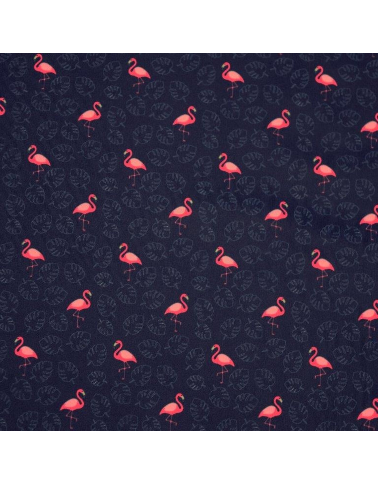 Mens Flamingo Print Polo Navy