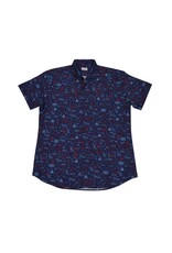Mens Lady Liberty Print Polo Navy