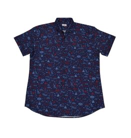 Mens Lady Liberty Print Polo Navy