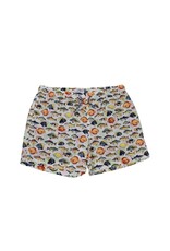 Tropical Fish Printed Swim Trunks White Multi