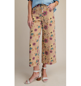 Flora Floral Print Jeans Enzyme Wash