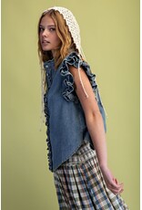 Holly Ruffle Cap Sleeve Denim Shirt