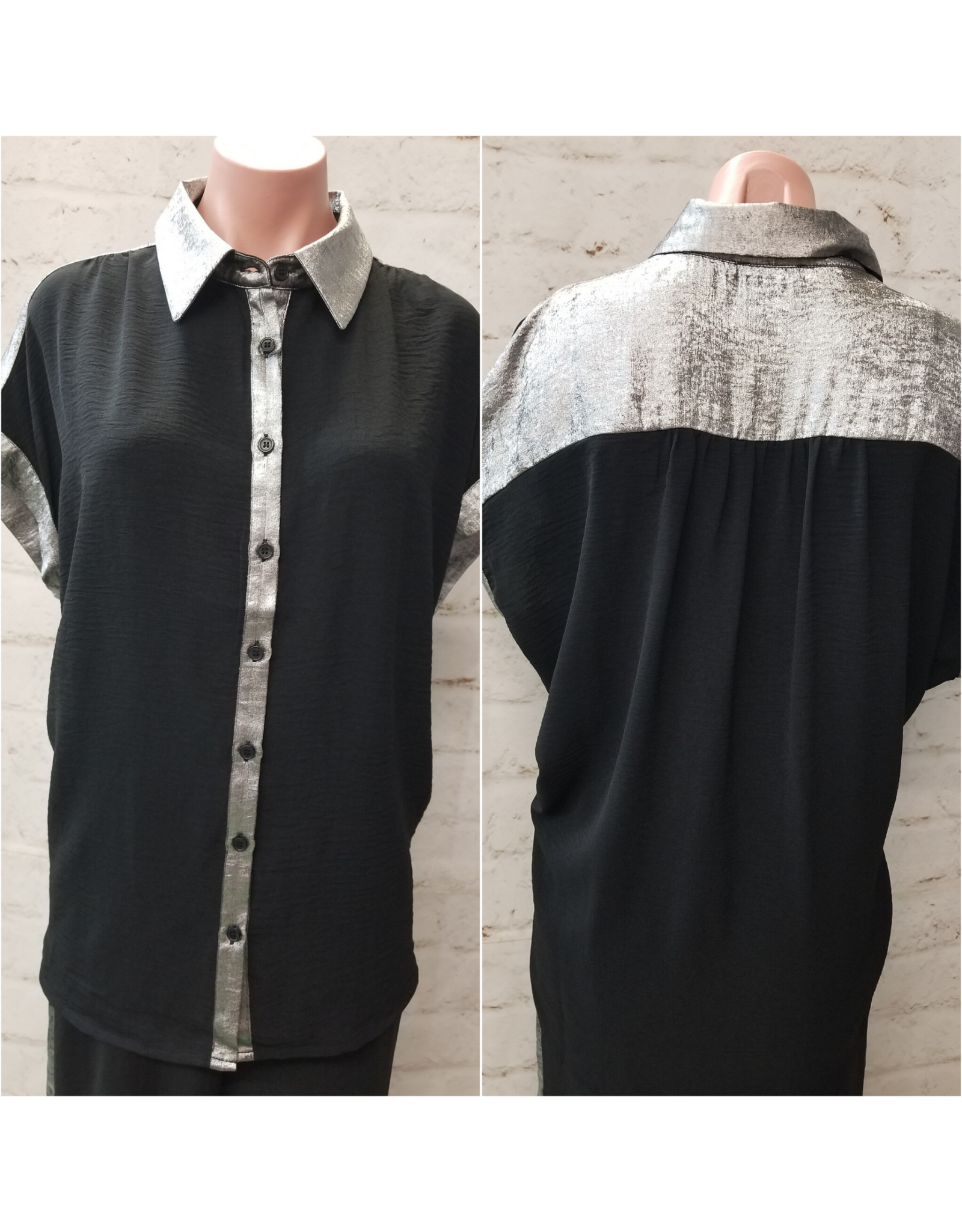 Robyn Metallic Trim Top