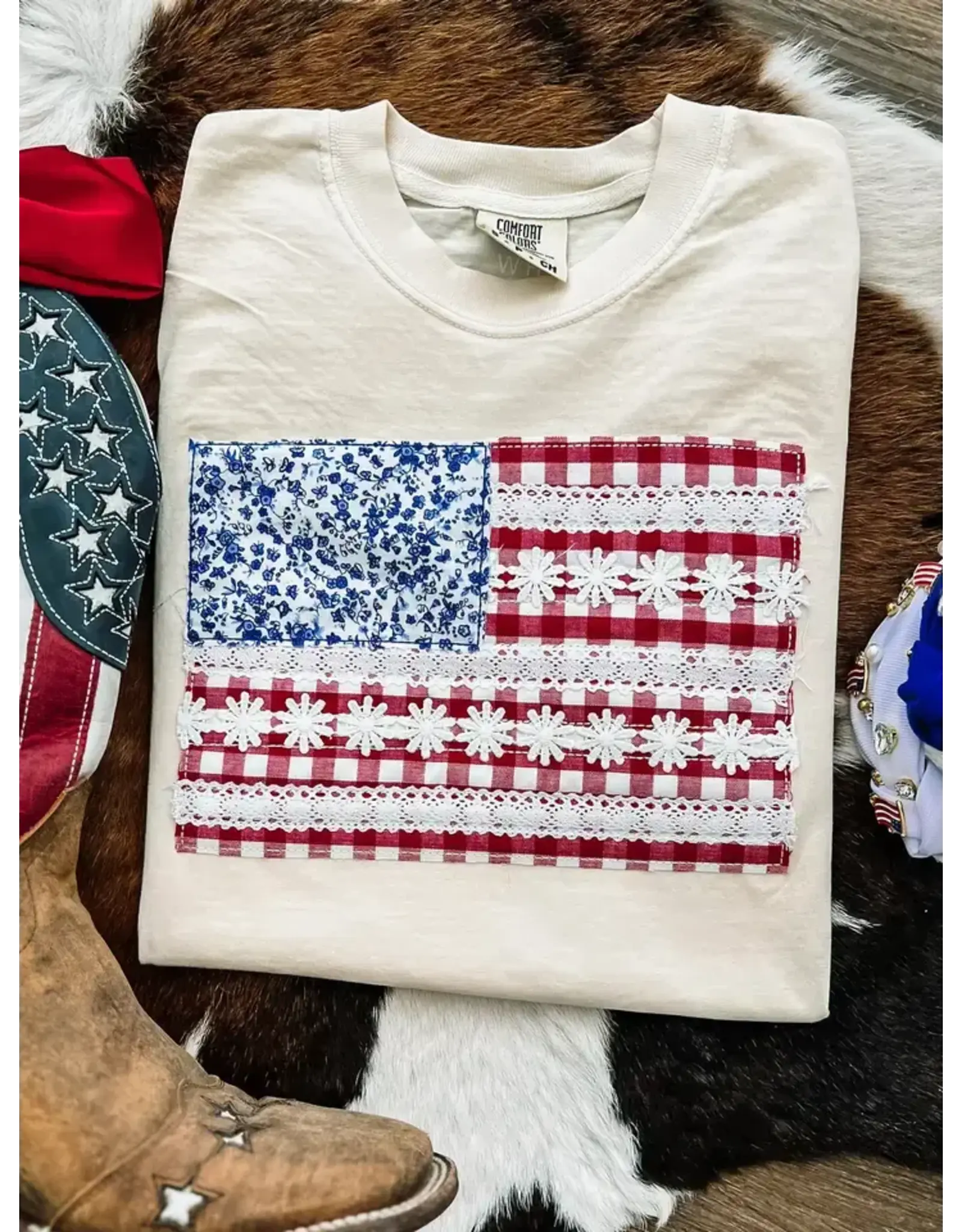 American Flag Daisy T-Shirt