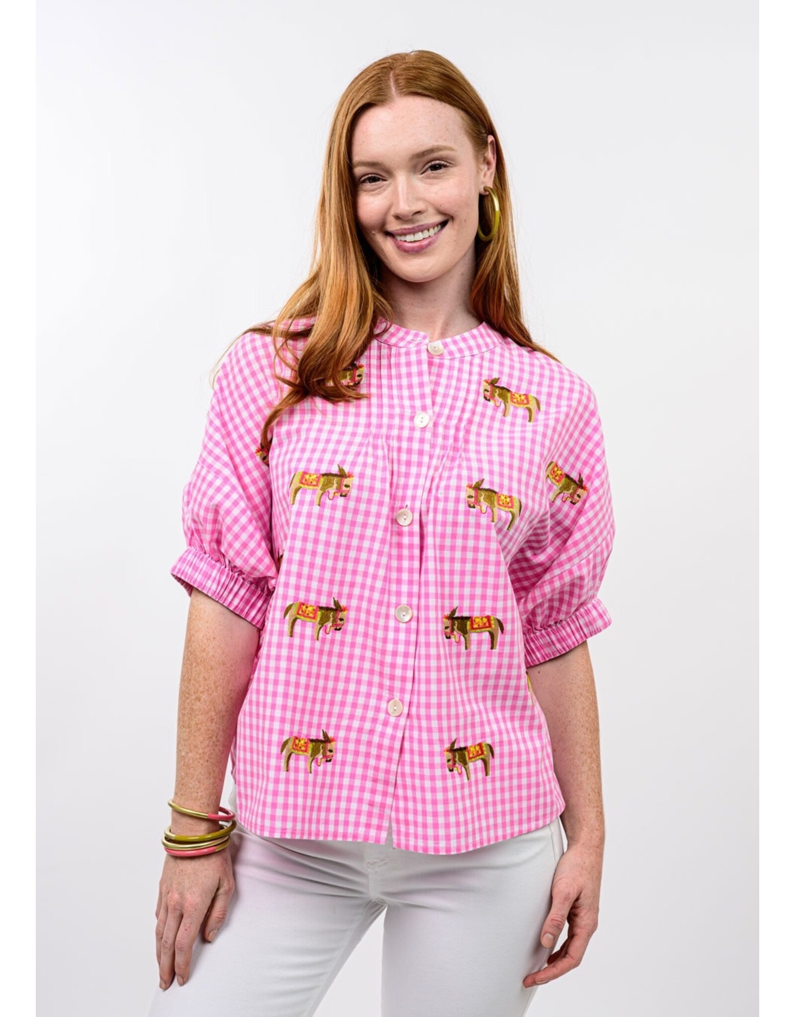 Sister Mary Sister Mary Donkey Top Pink Check