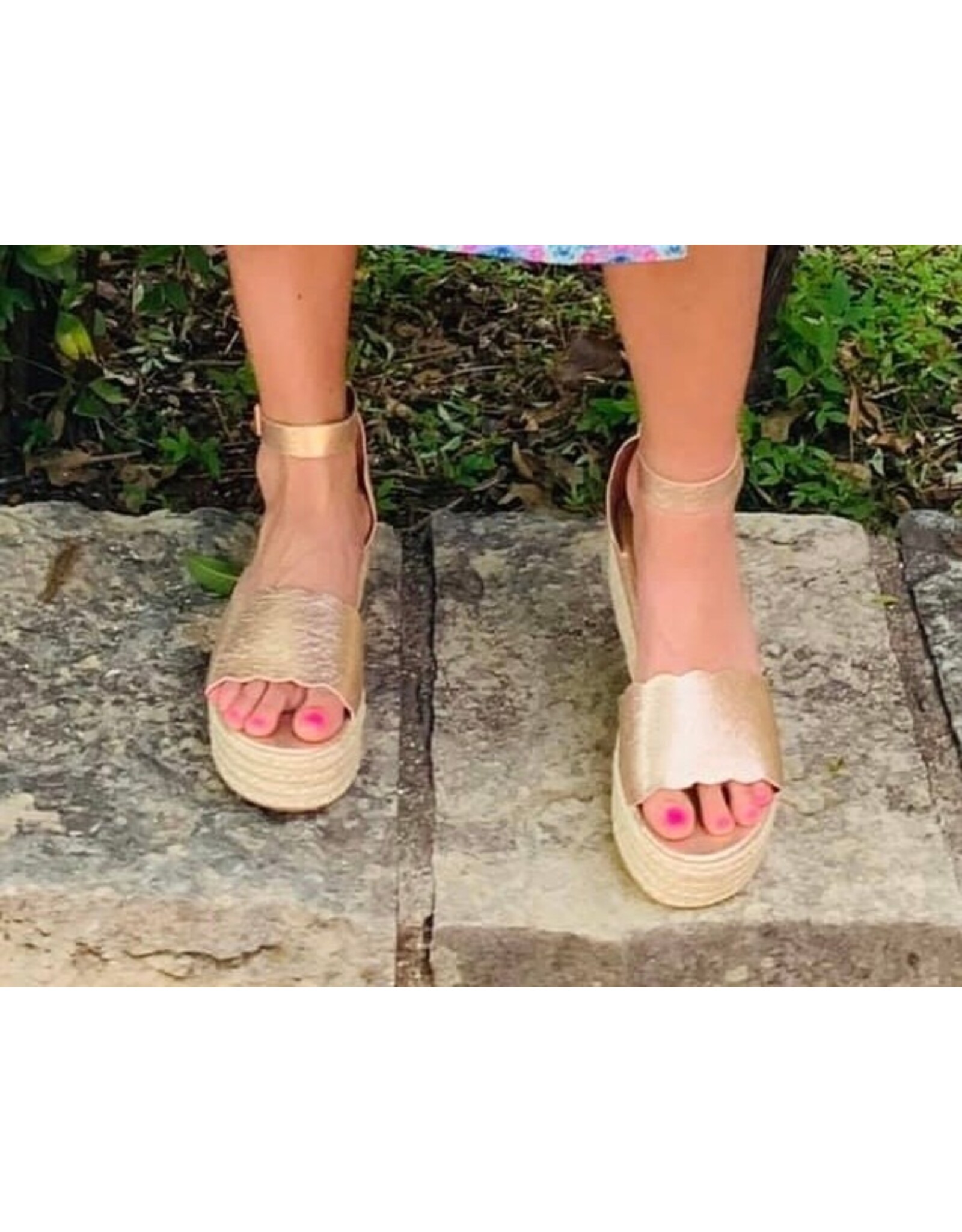 Rose Gold Scallop Sandal