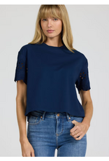 Dear John Denim Dear John Maddox Eyelet Sleeve Top  Riviera Black Iris