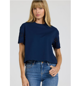 Dear John Denim Dear John Maddox Eyelet Sleeve Top  Riviera Black Iris
