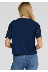 Dear John Denim Dear John Maddox Eyelet Sleeve Top  Riviera Black Iris