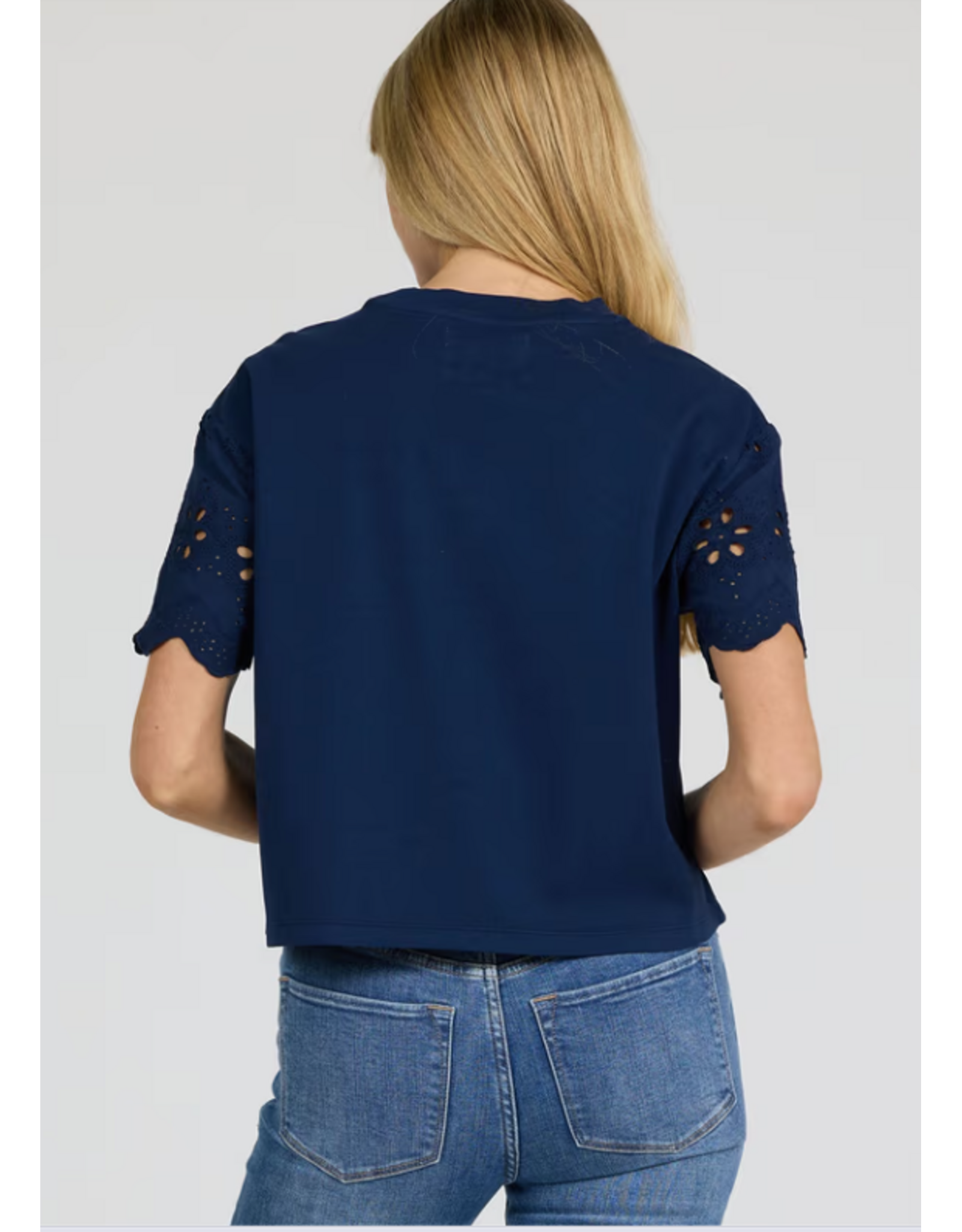 Dear John Denim Dear John Maddox Eyelet Sleeve Top  Riviera Black Iris