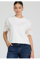 Dear John Denim Dear John Maddox Eyelet Sleeve Top  Riviera White